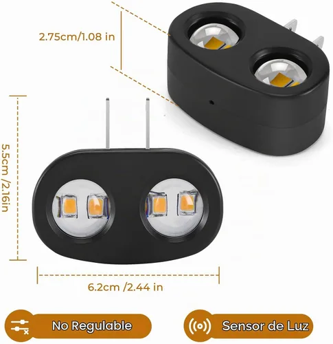 Vista 6 de Paquete de 4 luces LED de noche enchufables, 100 lúmenes, 4000 K blanco frío, sensor de encendido/apagado automático del atardecer al amanecer