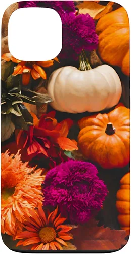 Vista 7 de Funda con temática de otoño para iPhone 16, diseño de calabaza, niña, mujer, diseño vintage de otoño