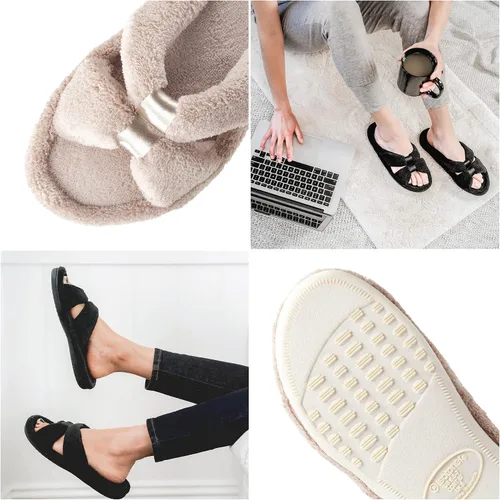 Vista 3 de isotoner Signature X-Slide - Zapatillas de satén con espuma viscoelástica para mujer