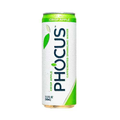 Vista 3 de Phocus Energy Boost, manzana crujiente Sin azúcar 75 mg de cafeína + L-teanina 0 calorías Sabores naturales y edulcorantes 11.5 onzas