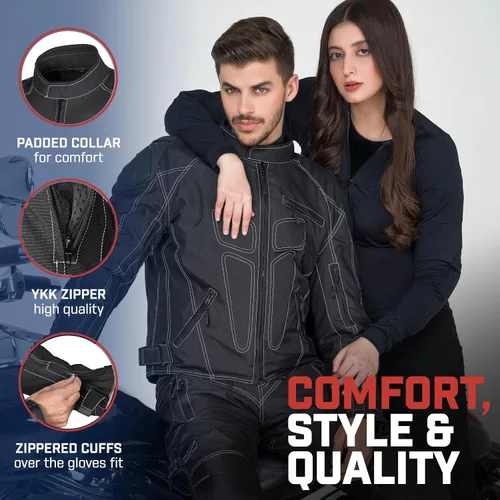 Vista 2 de WICKED STOCK Chaqueta de motocicleta para hombre, motociclismo, deportes de potencia, equipo de equitación, motocross, carreras, aventura