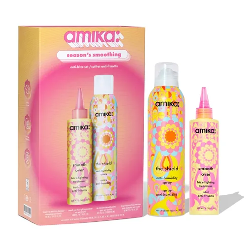 Vista 8 de amika the shield anti-humidity spray lightweight, invisible heat protection spray, contains UV filters, for smooth, frizz free hair
