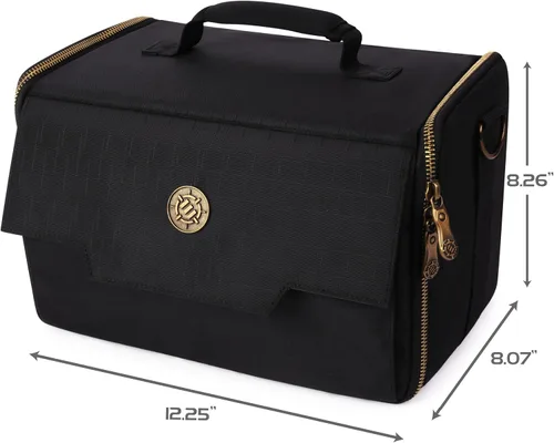 Vista 8 de ENHANCE Cartera miniatura de base ancha – Estuche compacto de almacenamiento y transporte para miniaturas DnD con correa, 3 bandejas de espuma