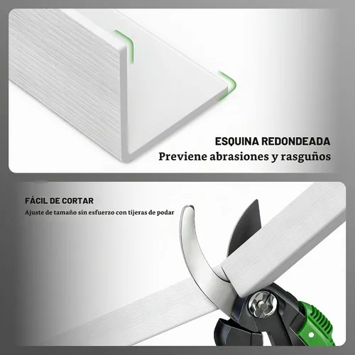 Vista 3 de Protectores de esquina, 2 protectores de esquina autoadhesivos para paredes, 16 x 1.57 pulgadas, fácil de instalar, tira de protección de bordes