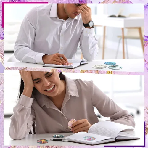 Vista 6 de 40 calcomanías sensoriales para la ansiedad, calcomanías calmantes estilo mandala, tinta de mármol y cielo estrellado, calcomanías texturizadas