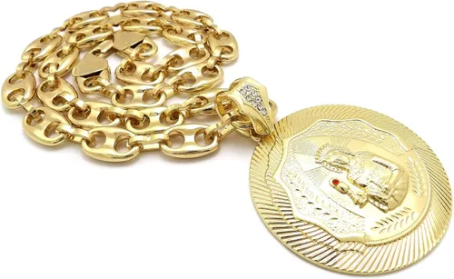 Vista 3 de BLINGFACTORY Hip Hop Santa Bárbara Colgante y 12 mm 20" Marina Gargantilla Collar Set