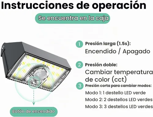 Vista 4 de Luz solar para valla de exterior, 4000K 3000K, luces de pared solares con sensor de movimiento, 1000 lm, luces solares pequeñas para valla