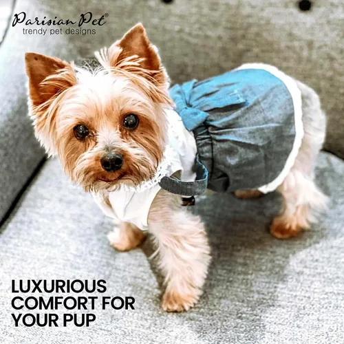 Vista 5 de Parisian Pet Chambray - Vestido para perro - Ligero sin mangas para perro, niña, talla XS Chambray en general