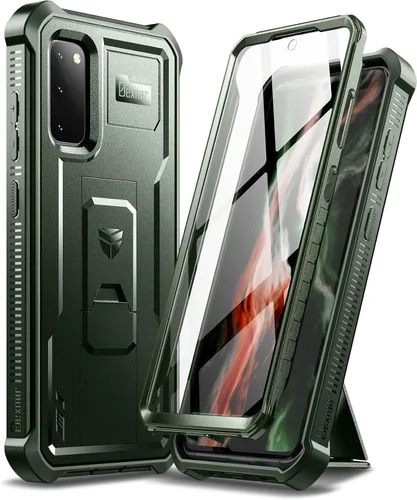 Vista 8 de Dexnor Funda para Samsung Galaxy S20 5G, [Protector de pantalla integrado y soporte] Protección de grado militar de servicio pesado a prueba