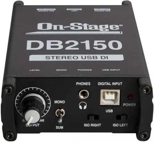 Vista 2 de OnStage Caja DI USB estéreo pasiva DB2150 en el escenario