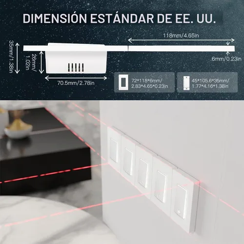 Vista 4 de MoesGo - Interruptor de luz inteligente WiFi de segunda generación, interruptor de pared inteligente WiFi de 2.4GHz, requiere cable neutro, control