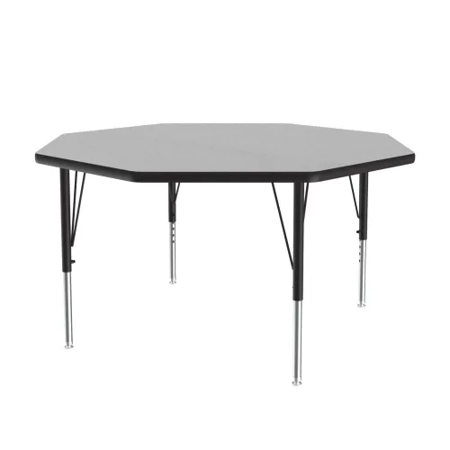 Vista 62 de Correll Mesa de Actividades Rectangular para Aula de 24"x36", Altura Ajustable (19"-29"), Granito Negro Laminado Térmico Fusionado Duradero