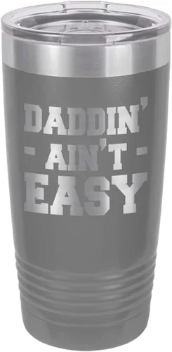 Vista 16 de DADDIN AINT EASY BLACK Vaso de bebida de 20 oz con pajita Taza de viaje grabada con láser Comparar con Yeti Rambler Idea de regalo papá