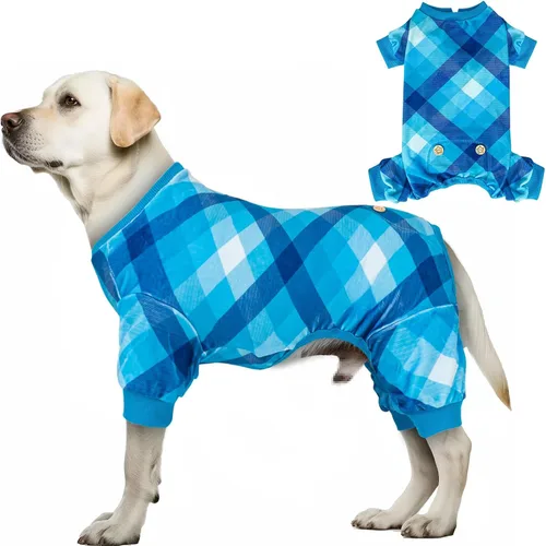 Vista 11 de KYEESE Pijamas de Navidad para Perros, Pijamas Navideños para Perros Pequeños con Patrón de Copo de Nieve, Cálido Mameluco de Vellón para Gato