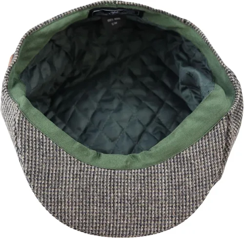 Vista 4 de Mens 8 Panel Razor Baker Boy Sombrero Lana Tweed Shelby Newsboy Gorra Plana Gris