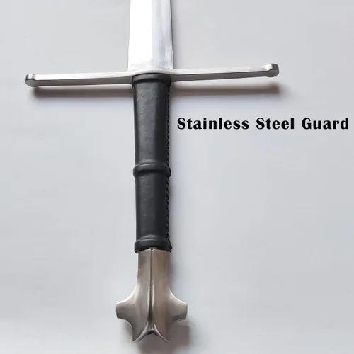 Vista 5 de Medieval Full Tang Spring Steel Western Italian Long Sword with Scabbard for Outdoor Use, Practice, Collection