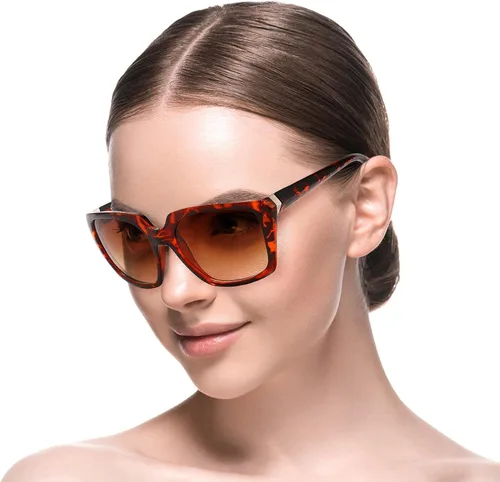 Vista 4 de Pubemy 15F916 - Modernas gafas de sol hipster modernas para mujer marco de gran tamaño elegante con protección UV 400