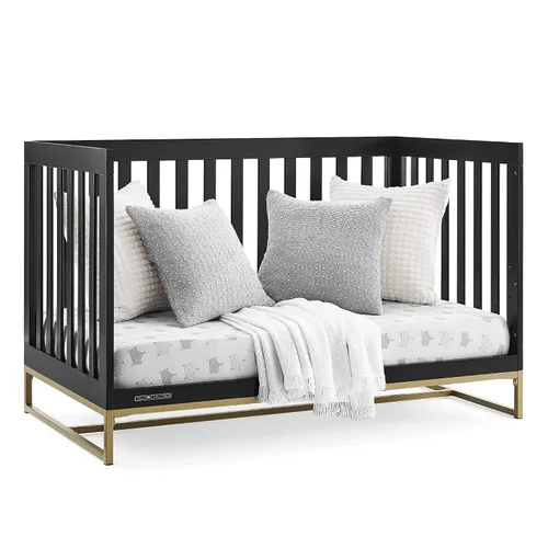 Vista 12 de Delta Children Jade Cuna convertible 4 en 1 - Certificado Greenguard Gold, Ébano/Bronce bronce (Ebony/Bronze)