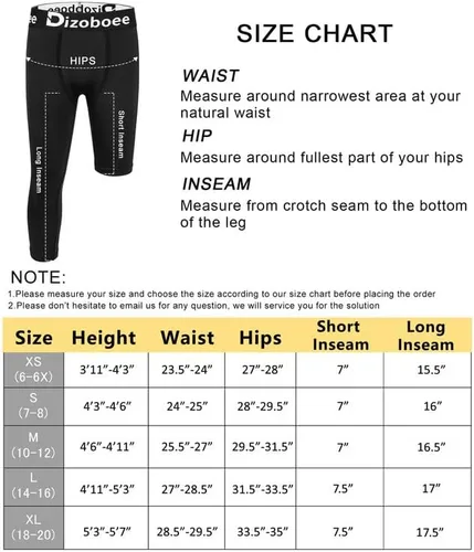 Vista 7 de Dizoboee Pantalones de compresión para niños y jóvenes, leggings de una pierna 34 para deportes, mallas de baloncesto para niños