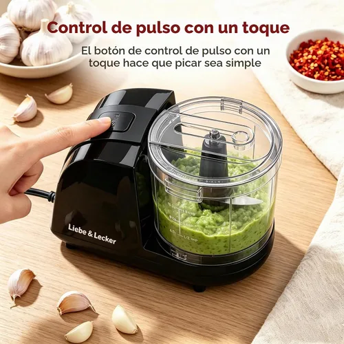 Vista 5 de Liebe&Lecker Mini procesador de alimentos, mini picadora de 1.5 tazas para cortar verduras, ajo, cebolla y carne Vegetable Chopper For Onions