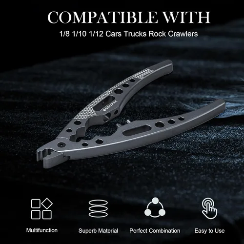 Vista 6 de GOUPRC Alicates de cabeza de bola multifunción de aleación de aluminio, alicates de tornillo con llave amortiguadora para camión de automóvil RC 1/8