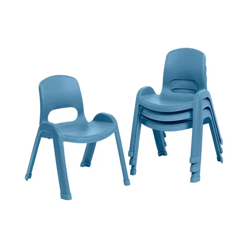 Vista 16 de ECR4Kids Silla apilable SitRight de plástico, 11 pulgadas, muebles de aula, negro, paquete de 4
