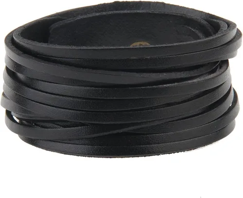 Vista 4 de GelConnie - Brazalete de piel, brazaletes trenzados punk, pulseras rock de piel, brazaletes góticos con correa ajustable, para hombre, mujer.