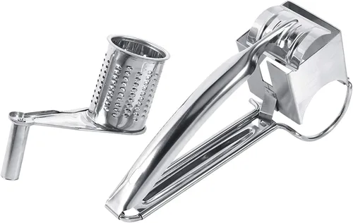 Vista 8 de Rallador de cocina multifuncional para manualidades rotativo de acero inoxidable para queso, 1 tambores Diseño elegante, herramienta de trituración