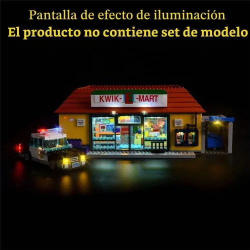 Vista 8 de GEAMENT Kit de luz LED compatible con Lego The Kwik-E-Mart - Juego de iluminación para los Simpsons 71016 modelo de construcción