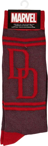 Vista 6 de HYP Socks Calcetines altos Marvel Daredevil Double D Symbol, negro, talla única, Negro