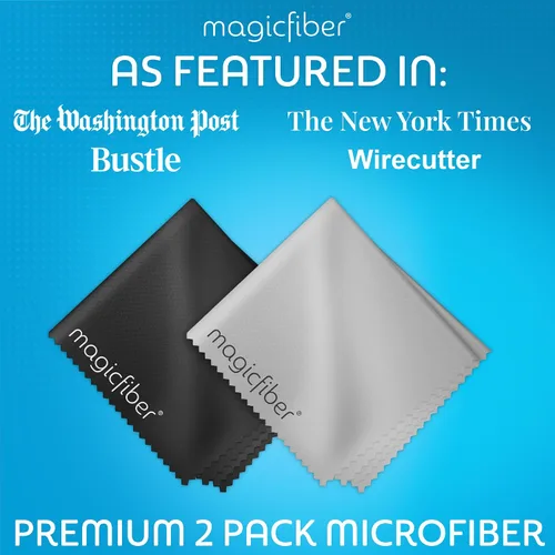 Vista 3 de MagicFiber Paños de limpieza de microfibra, paquete de 2 – Paño premium para gafas, lentes, pantallas y más
