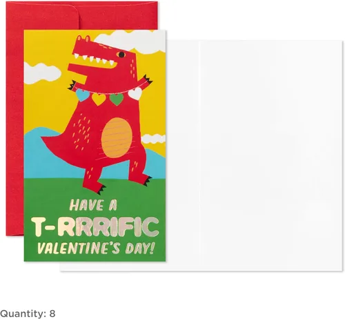 Vista 4 de Hallmark - Mini tarjetas de San Valentín para niños, 32 tarjetas con sobres (diseños de llama, perezoso, dinosaurio, unicornio)
