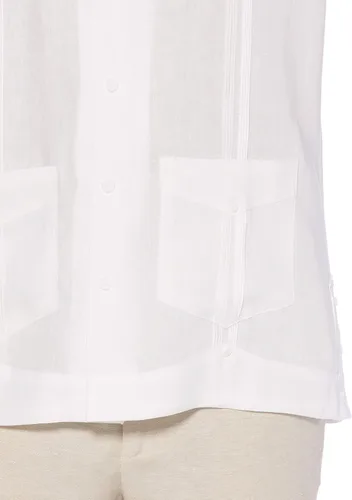 Vista 4 de Cubavera Men's 100% Linen Four-Pocket Short Sleeve Button-Down Guayabera Shirt (Size Small - 5X)