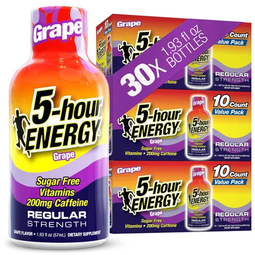 Vista 12 de 5-hour ENERGY Sabor a bayas, 30 unidades, inyección energética de 1.93 onzas líquidas, fuerza regular, aminoácidos, vitaminas B, sin azúcar y cero