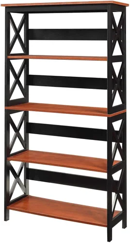 Vista 8 de Convenience Concepts Oxford, biblioteca de 3 estantes, Madera, Negro