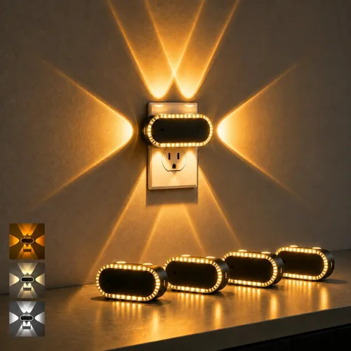 Vista 8 de Briignite Night Light Plug into Wall, 3CCT Projector Night Light 2 Pack