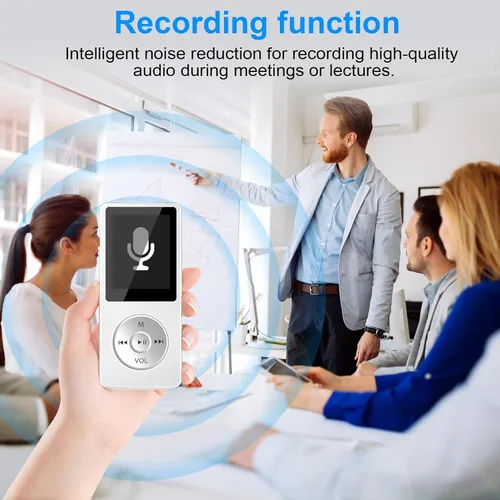 Vista 8 de Aigital Reproductor de MP3 con Bluetooth y tarjeta TF de 32 GB, reproductor de música de alta fidelidad con altavoz y auriculares integrados
