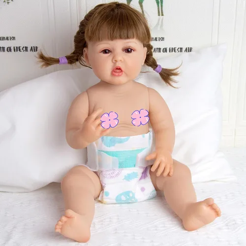 Vista 9 de Reborn Baby Doll Ropa Accesorios Pañales Reutilizables 10 Piezas para 18-22 Pulgadas Baby Doll Velcro Diapers, Adjustable Underwear, realistic