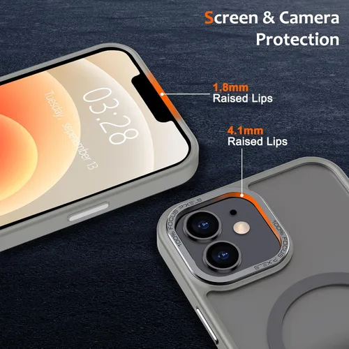Vista 432 de Anuck - Funda magnética para iPhone 11 compatible con MagSafe, carcasa trasera mate translúcida dura, borde de TPU, delgada, resistente a impactos