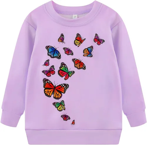 Vista 12 de Sudaderas para niñas pequeñas, cuello redondo, sin botones, de manga larga, para invierno, casual, ropa 2T-7T, Dinosaurio