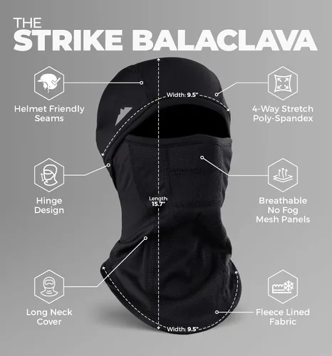 Vista 3 de Pasamontañas con máscara de esquí - Máscara facial de invierno para hombres y mujeres - Equipo para climas fríos para esquí, snowboard y motocicleta