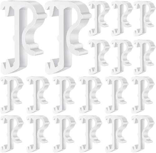 Vista 7 de Jetec Clips para ventana de cenefa ciega de 1 pulgada, clips de retención de cenefa de plástico blanco oculto (12 piezas)