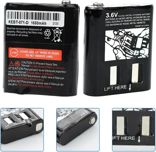 Vista 6 de Paquete de 2 baterías recargables de radio bidireccional de 3.6 V 1650 mAh para Motorola 53615 KEBT-071A KEBT-071B KEBT-071C KEBT-071D Talkabout