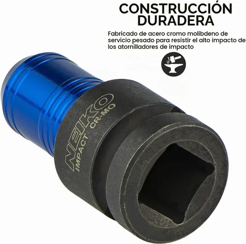 Vista 2 de Neiko 30275A Adaptador de llave de impacto para destornilladores de llave de trinquete, convertidor hembra de 1/2 pulgada a hexagonal de 1/4
