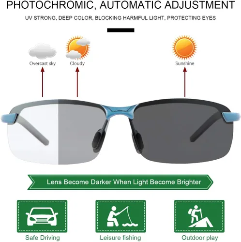 Vista 2 de YIMI Gafas de sol fotocrómicas polarizadas para hombres y mujeres deportes al aire libre conducción antirreflejos UV400 protección z87 gafas