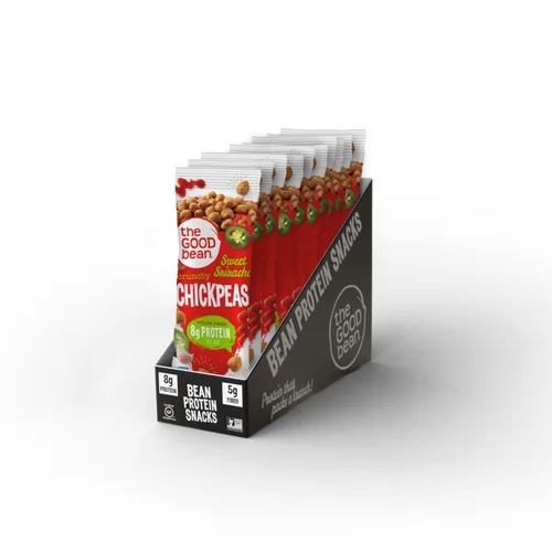 Vista 8 de The Good Bean Garbanzos crujientes – Sweet Sriracha – (paquete de 10) paquete de 1.4 onzas – Frijoles de garbanzos tostados – Snack vegano con buena