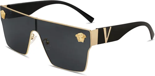 Vista 9 de Allarallvr Gafas de sol cuadradas de gran tamaño para mujeres hombres vintage de moda clásica gafas de sol de sol para mujer AR82087