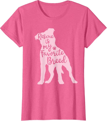 Vista 92 de Pitbull Rescue Is my Favorite Breed Dog Pit Bull Mama - Camiseta, Negro, S