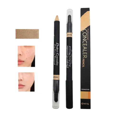 Vista 9 de AKARY Lápiz corrector facial de doble cara 2 en 1, corrector de cejas de doble cara, lápiz iluminador de cejas, corrector profesional impermeable
