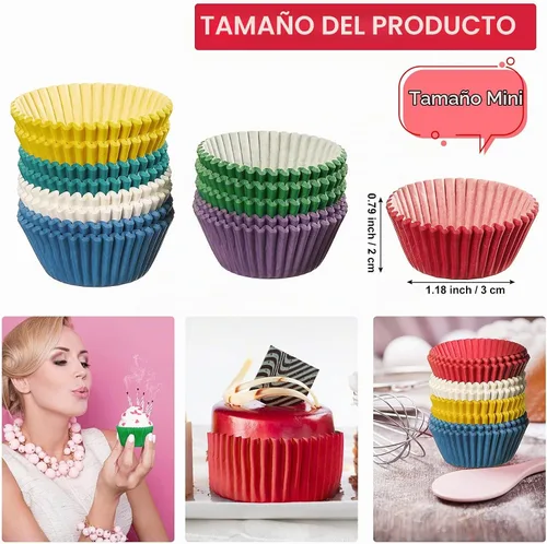 Vista 2 de Zonon 1000 unidades de forros para cupcakes para hornear, forros de papel para cupcakes, envolturas de papel para cupcakes a granel, estuches
